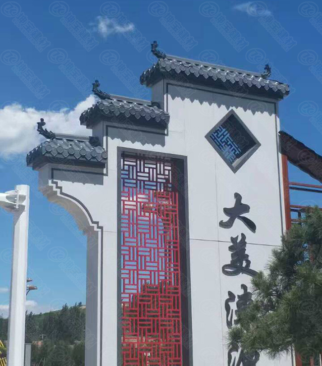 合成樹脂瓦再造牌樓景觀，增添新氣象！